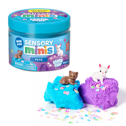 Faber-Castell / Creativity for Kids - Sensory Mini Play Kit Jar with Cloud Clay: Pets Theme