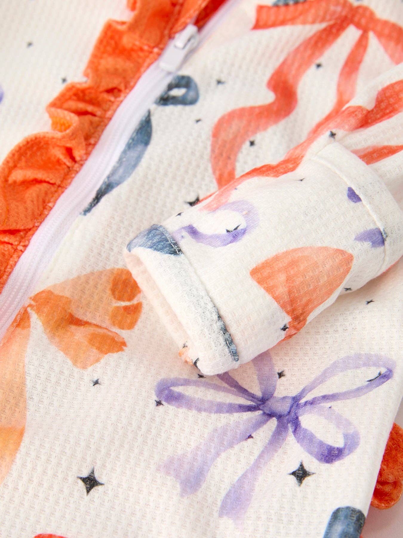 Halloween Bow Print  Romper