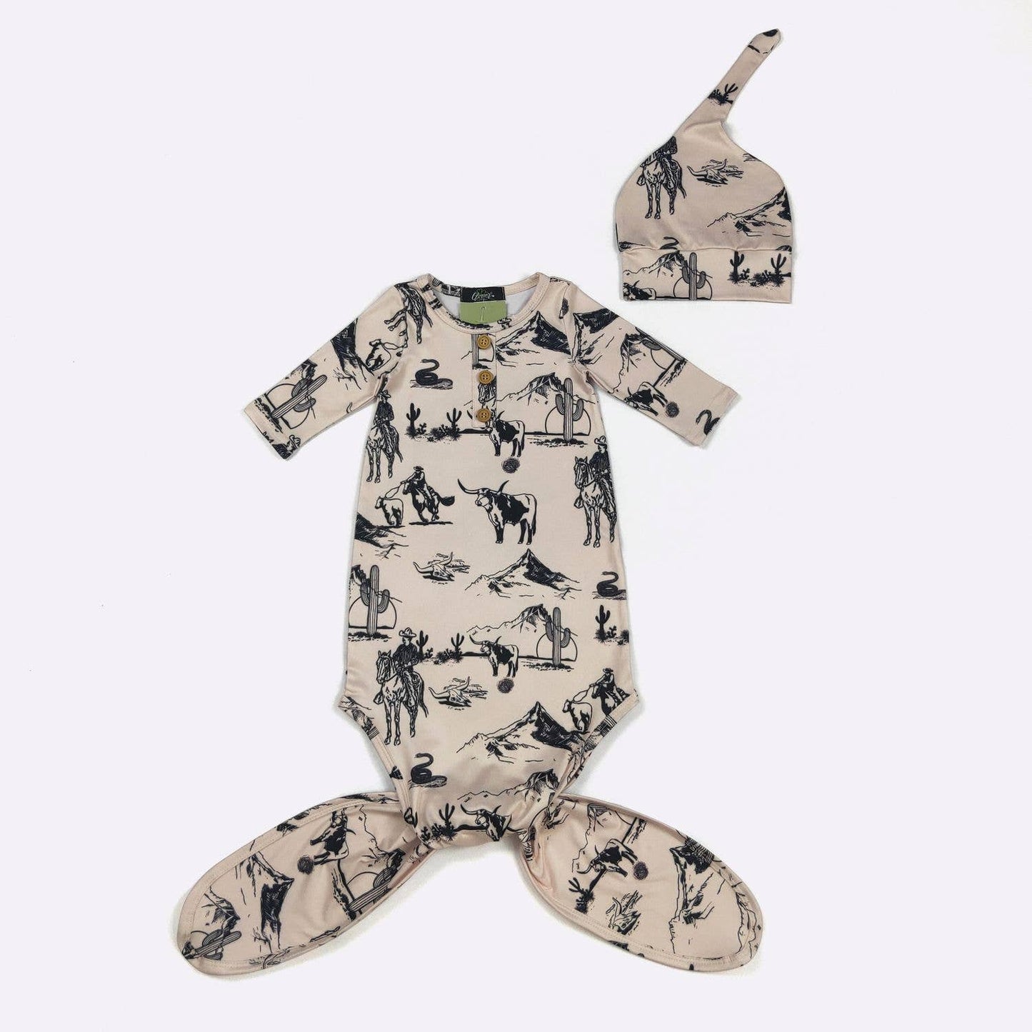 Cowboy Frontier Baby Knotted Gown