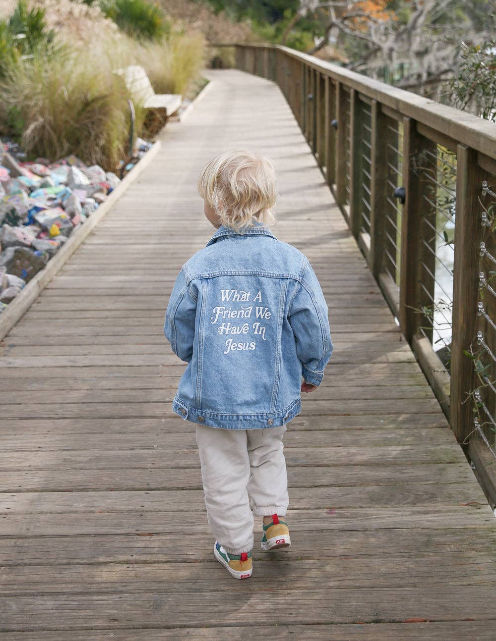 Elevated Faith - What a Friend in Jesus Kids Denim Jacket