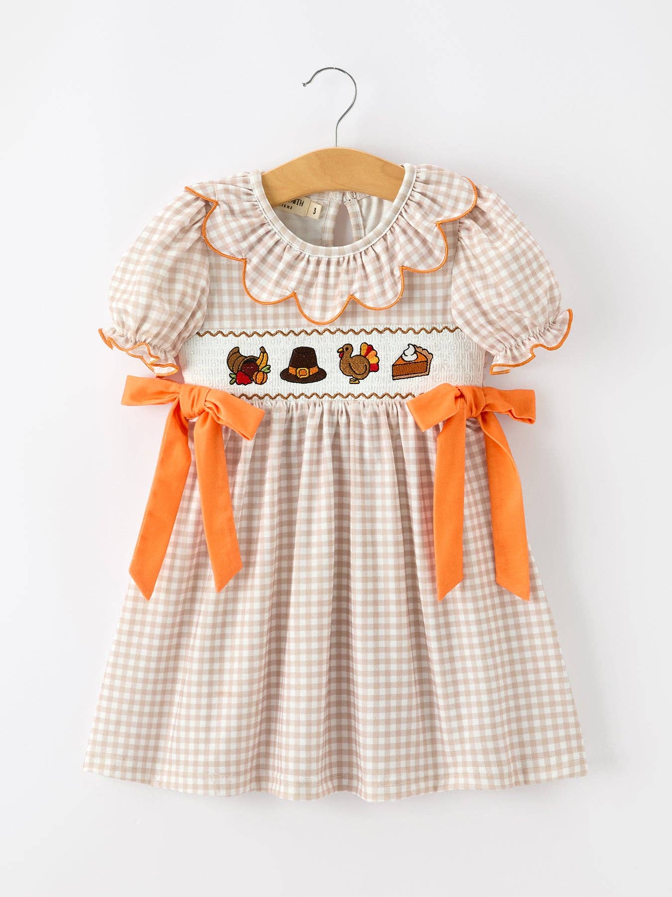 Thanksgiving Smocked Girls Dress Turkey