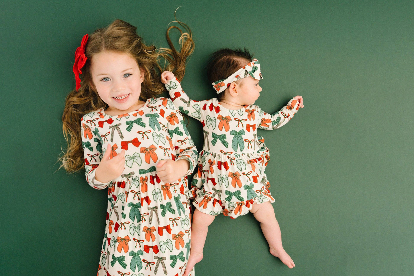 Little One Shop - Merry Bows Bodysuit Bamboo Dress