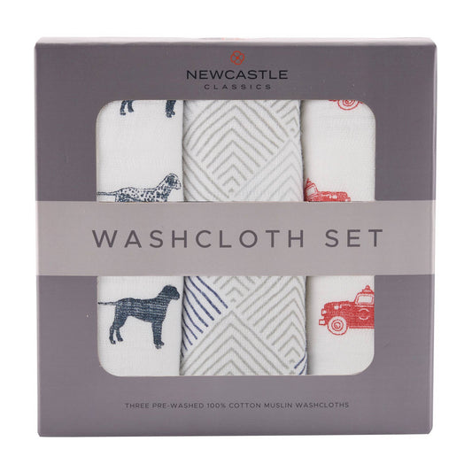 Newcastle Classics - Fire Truck Washcloth Set of 3