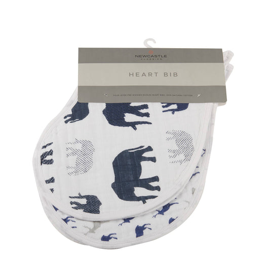 Newcastle Classics - In The Wild Elephant Burp Cloth Bibs - Set of 2