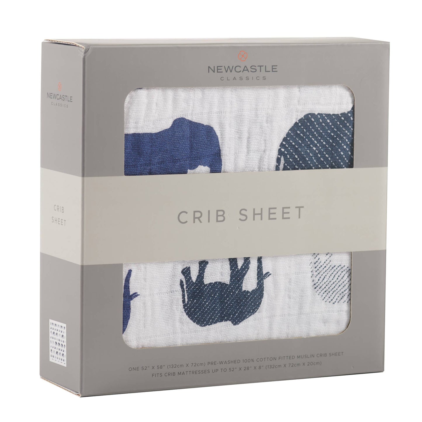 Newcastle Classics - Blue Elephant Crib Sheet