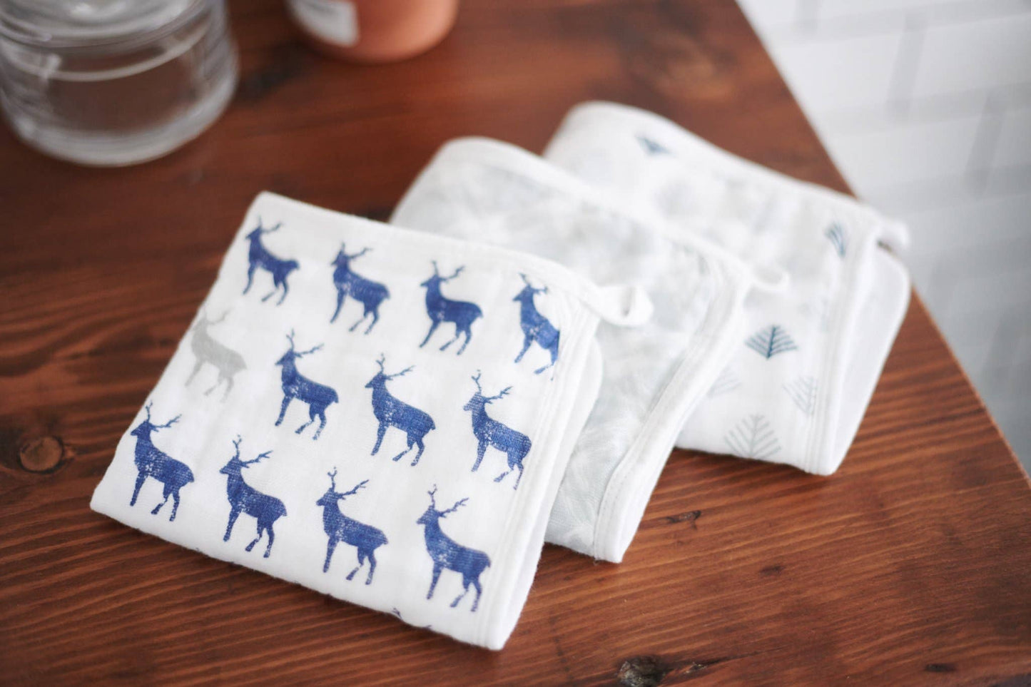 Newcastle Classics - Blue Deer Washcloth Set of 3