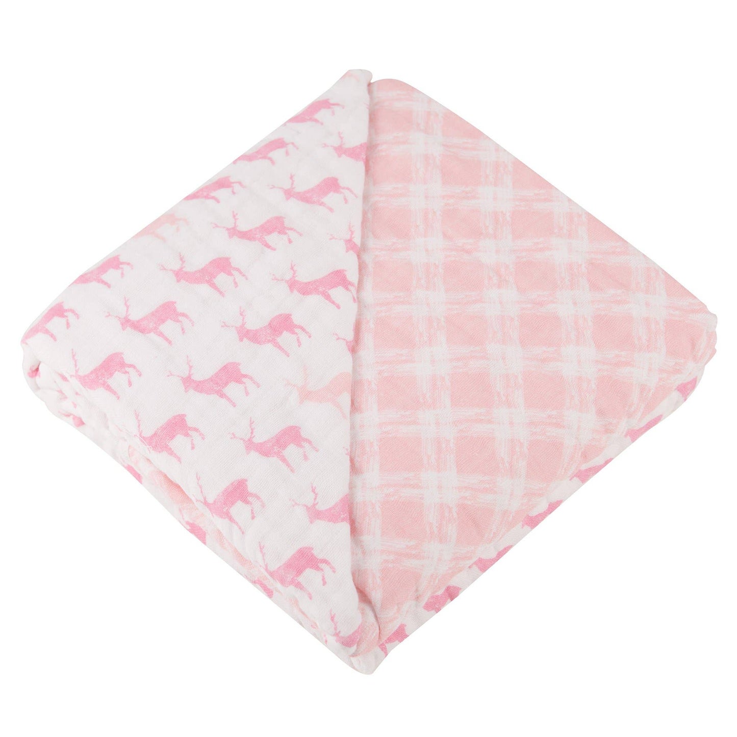 Newcastle Classics - Pink Deer & Primrose Pink Plaid Newcastle Blanket