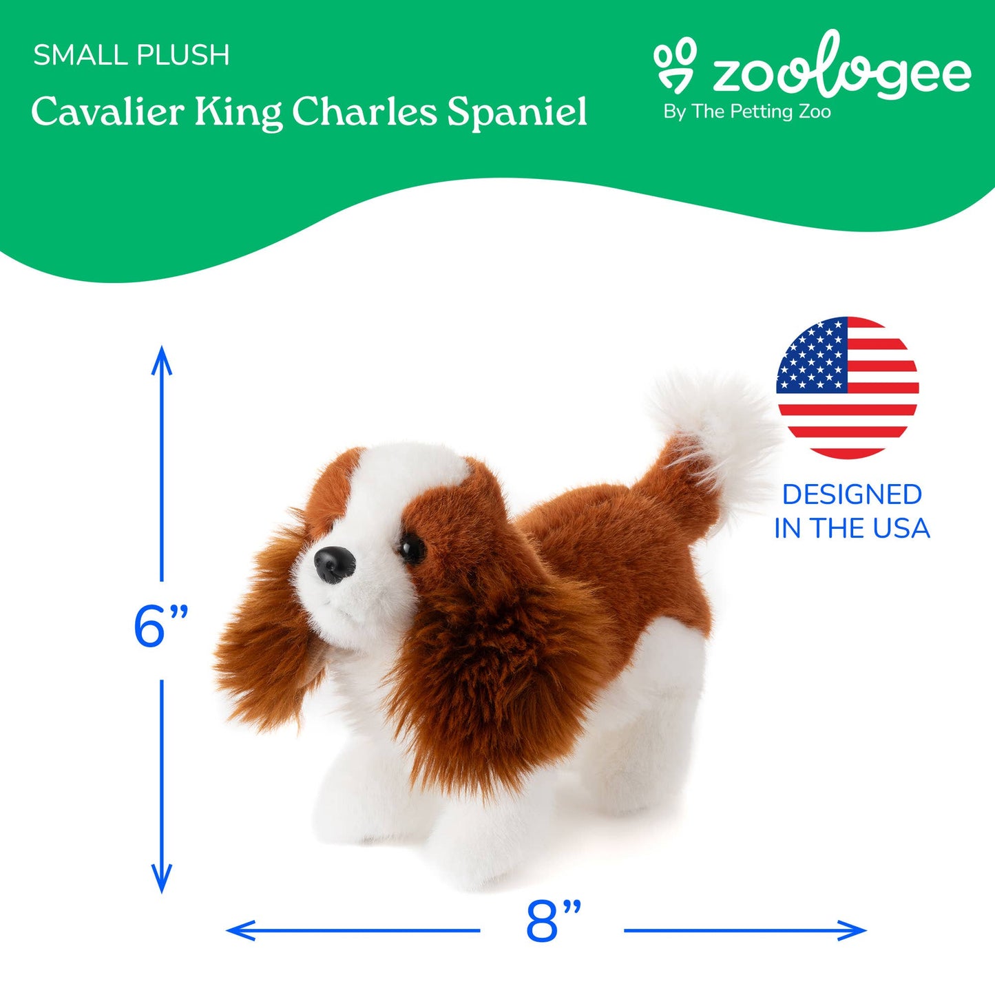 The Petting Zoo -  New Cavelier King Charles Spaniel Dog Small 8" (20cm)