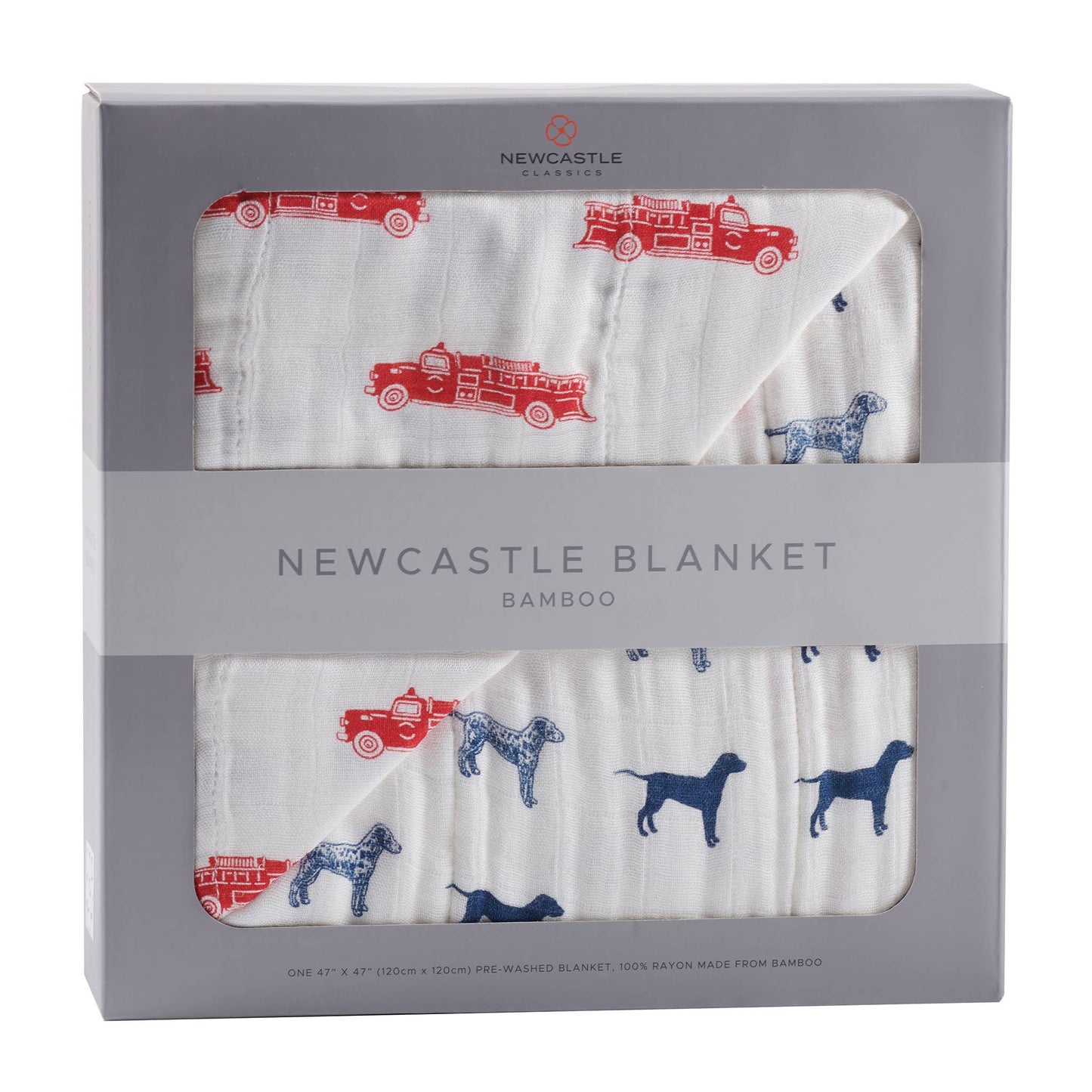 Newcastle Classics - Fire Truck and Dalmatian Newcastle Blanket; Bamboo