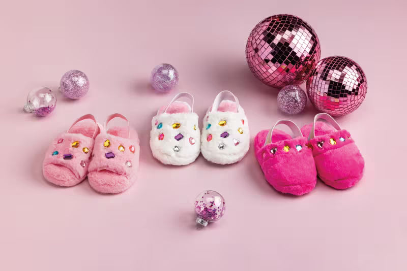 Jeweled Fur Slippers