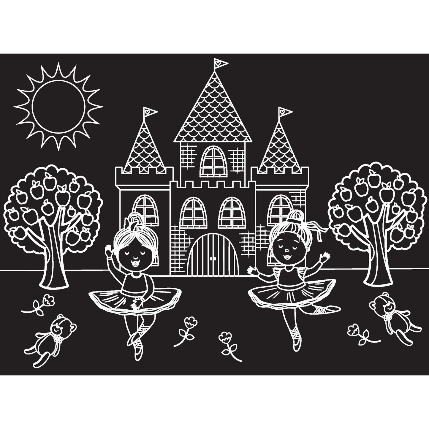 Imagination Starters - Reusable Coloring Ballerina Travel Mat Set