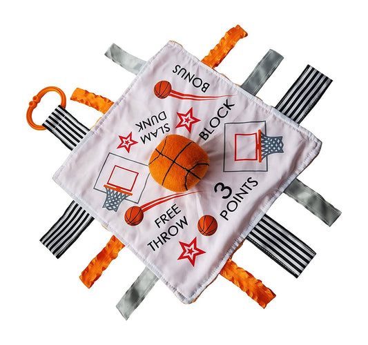Baby Jack and Company - Basketball Baby Learning Lovey Tag Stroller Toy 10" x 10"