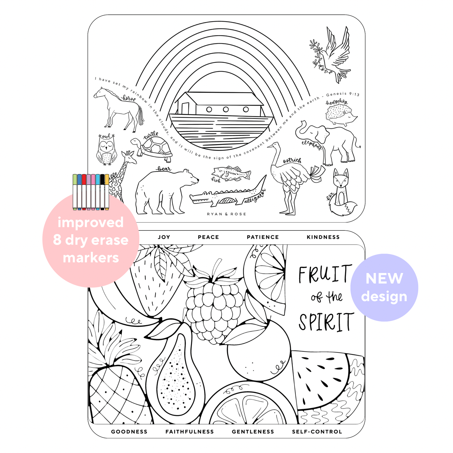 Ryan & Rose - Christian Coloring Mats
