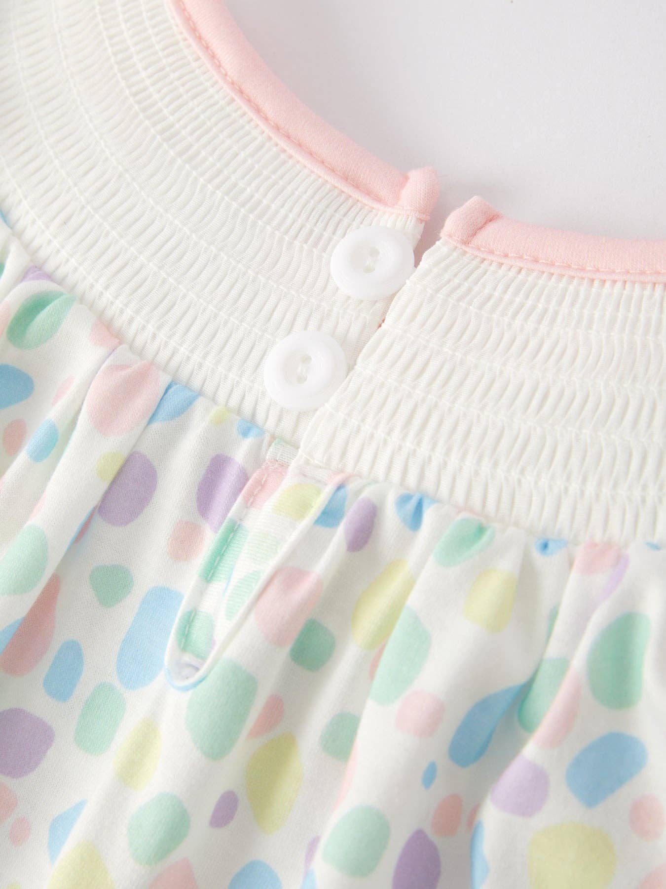 Rylee Faith Designs - Easter Smocking Embroidery Colorful Polka Dot Dress