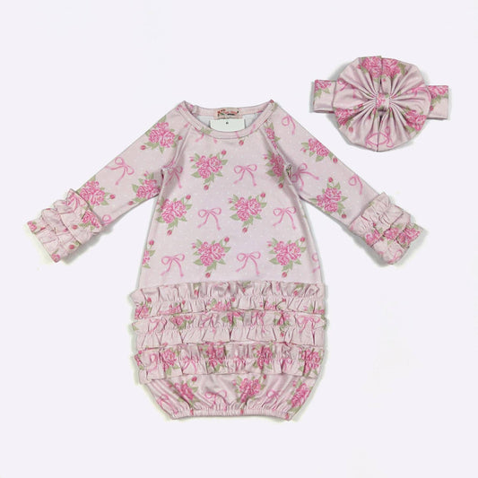 Clover Cottage - Pink Chic Baby Gown
