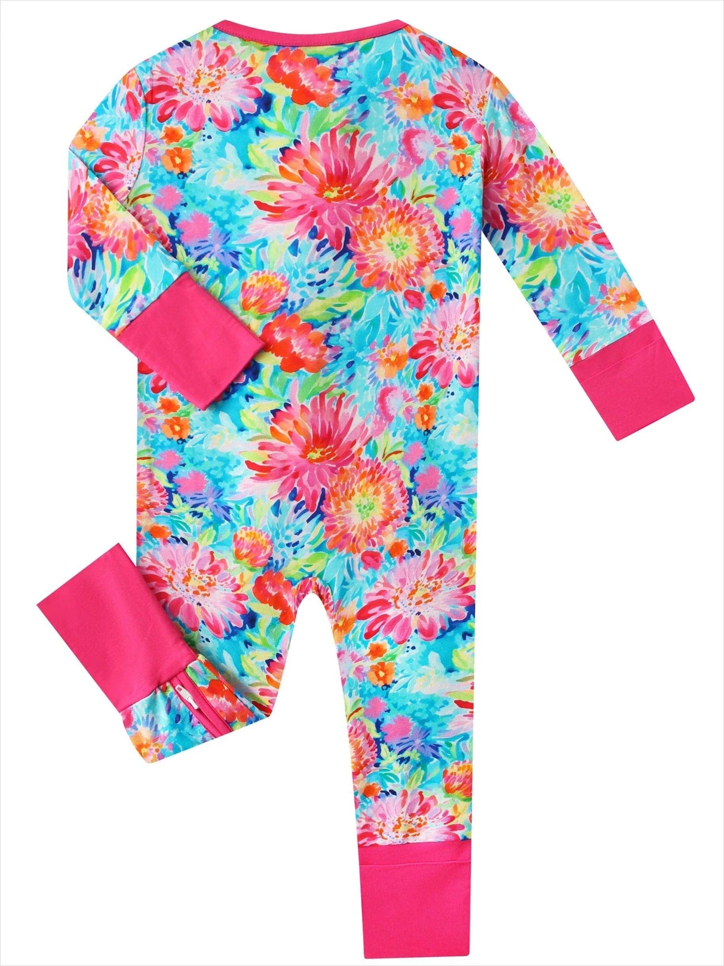 Charlie's Project Kids - Posh TOT Coral Garden Bamboo Baby Convertible Zippy Romper