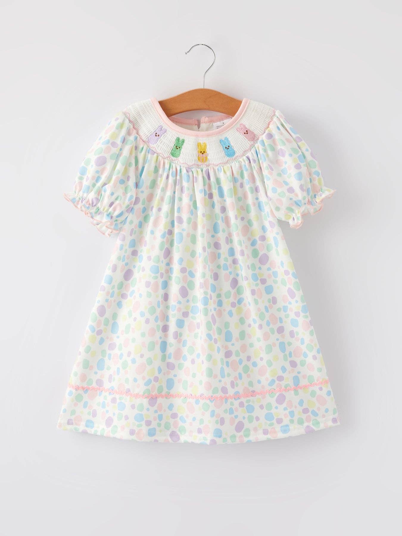 Rylee Faith Designs - Easter Smocking Embroidery Colorful Polka Dot Dress