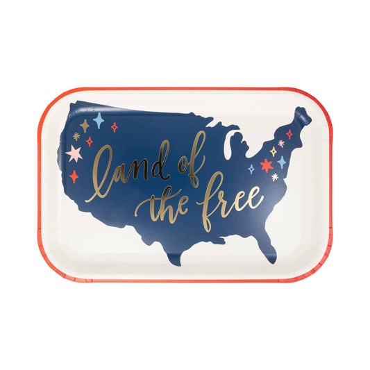 Land of Free Map Plate (8 ct)