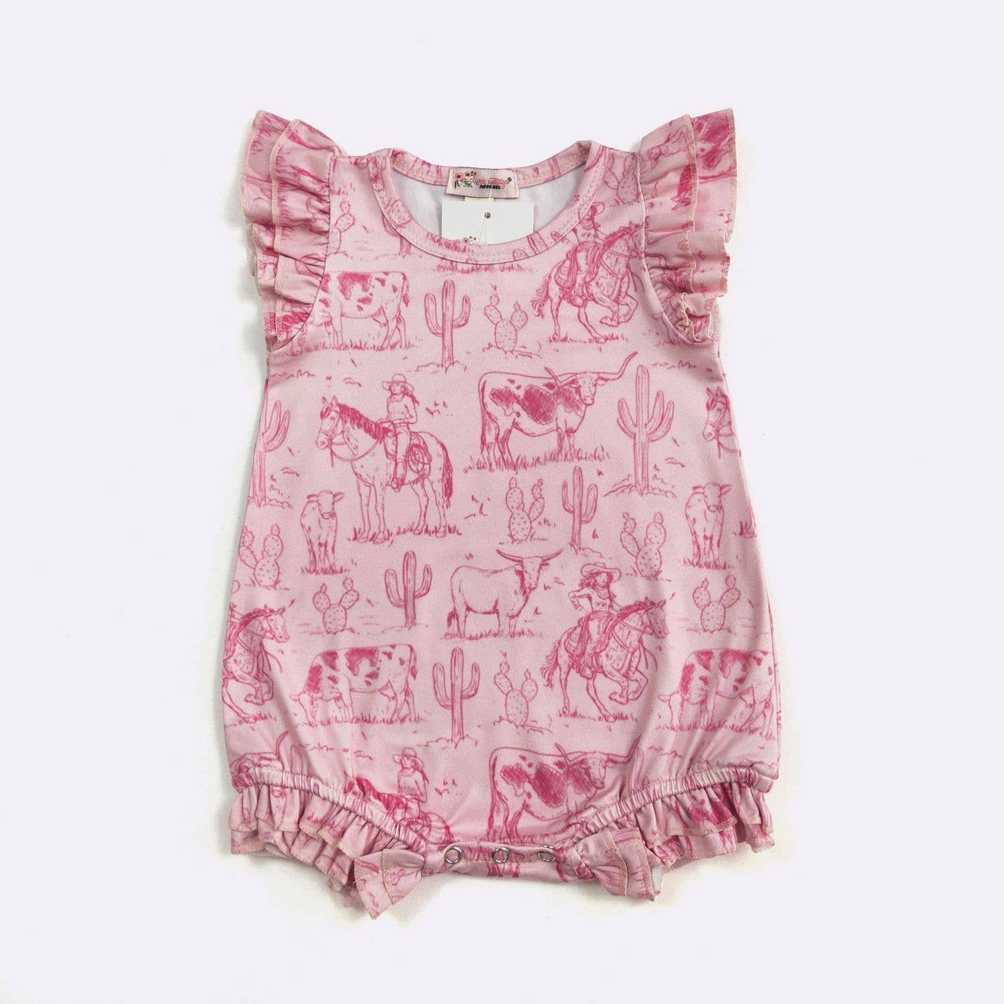 Pink Western Baby Romper