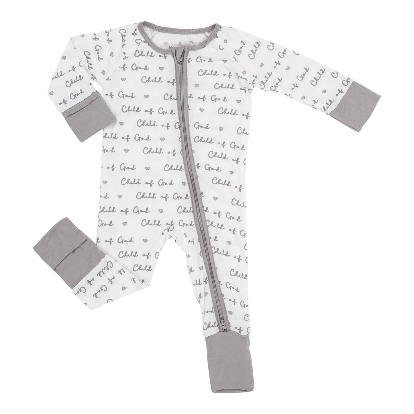 LollyBanks - Child Of God Baby Bamboo Pajamas, 2-Way Zipper Baby Romper