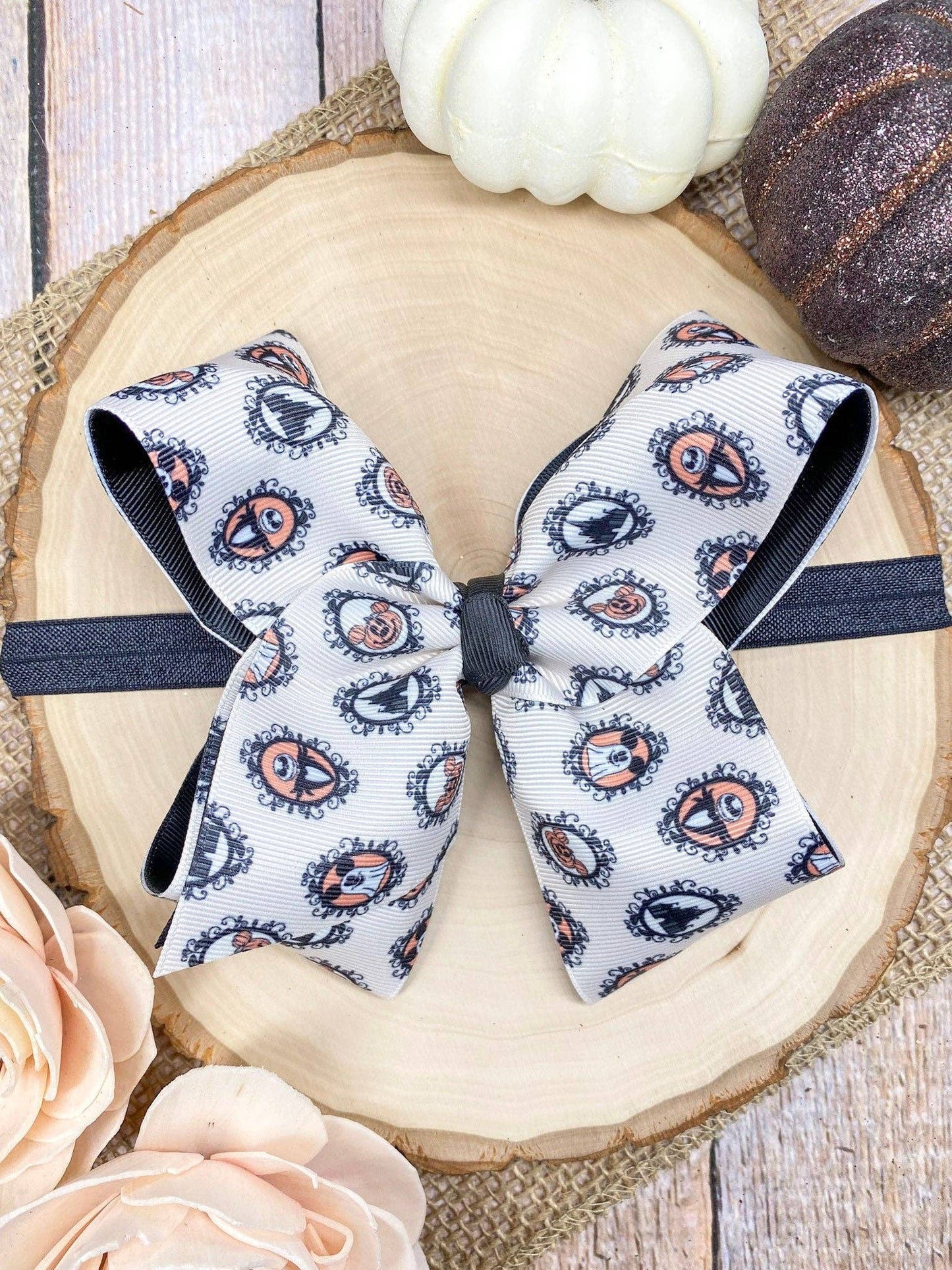 The Hair Bow Company - Haunted Mystery Hair Bow | Halloween Hair Bow | Clip or Headband