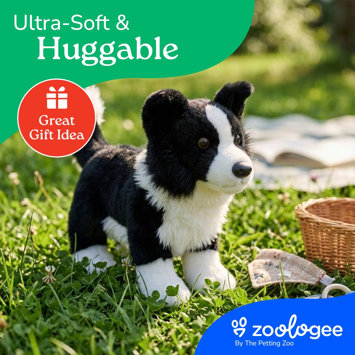 The Petting Zoo - New Border Collie Dog Medium 10" (26cm)