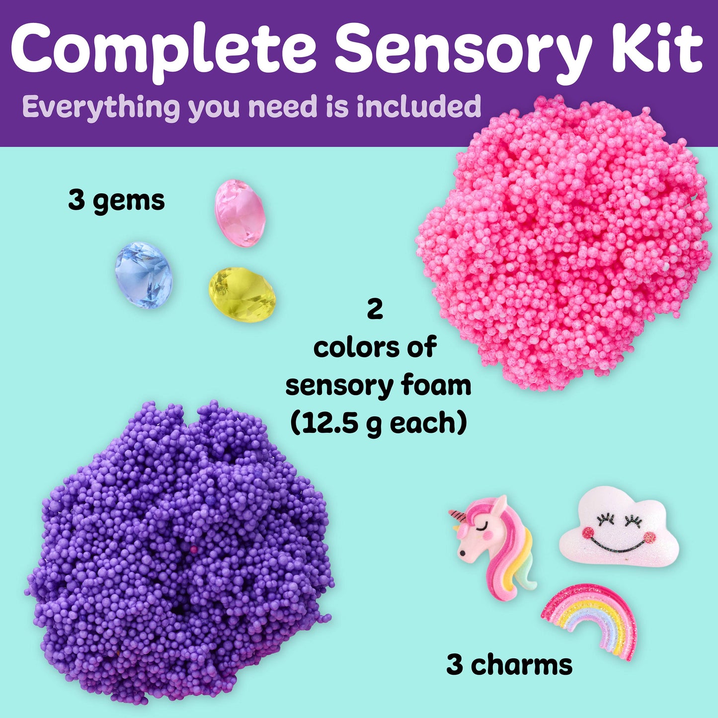 Sensory Surprise Squishy Foam Bucket - Unicorn Charms