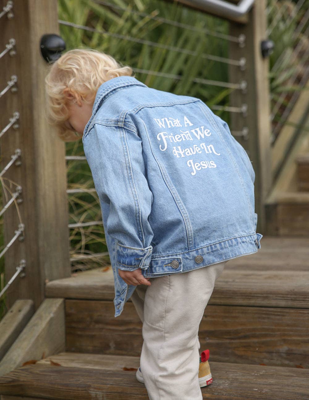 Elevated Faith - What a Friend in Jesus Kids Denim Jacket