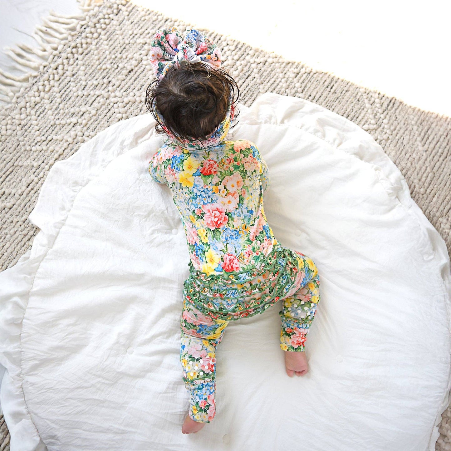 Joanna RUFFLE ZIP Bamboo One Piece Floral Baby Clothing