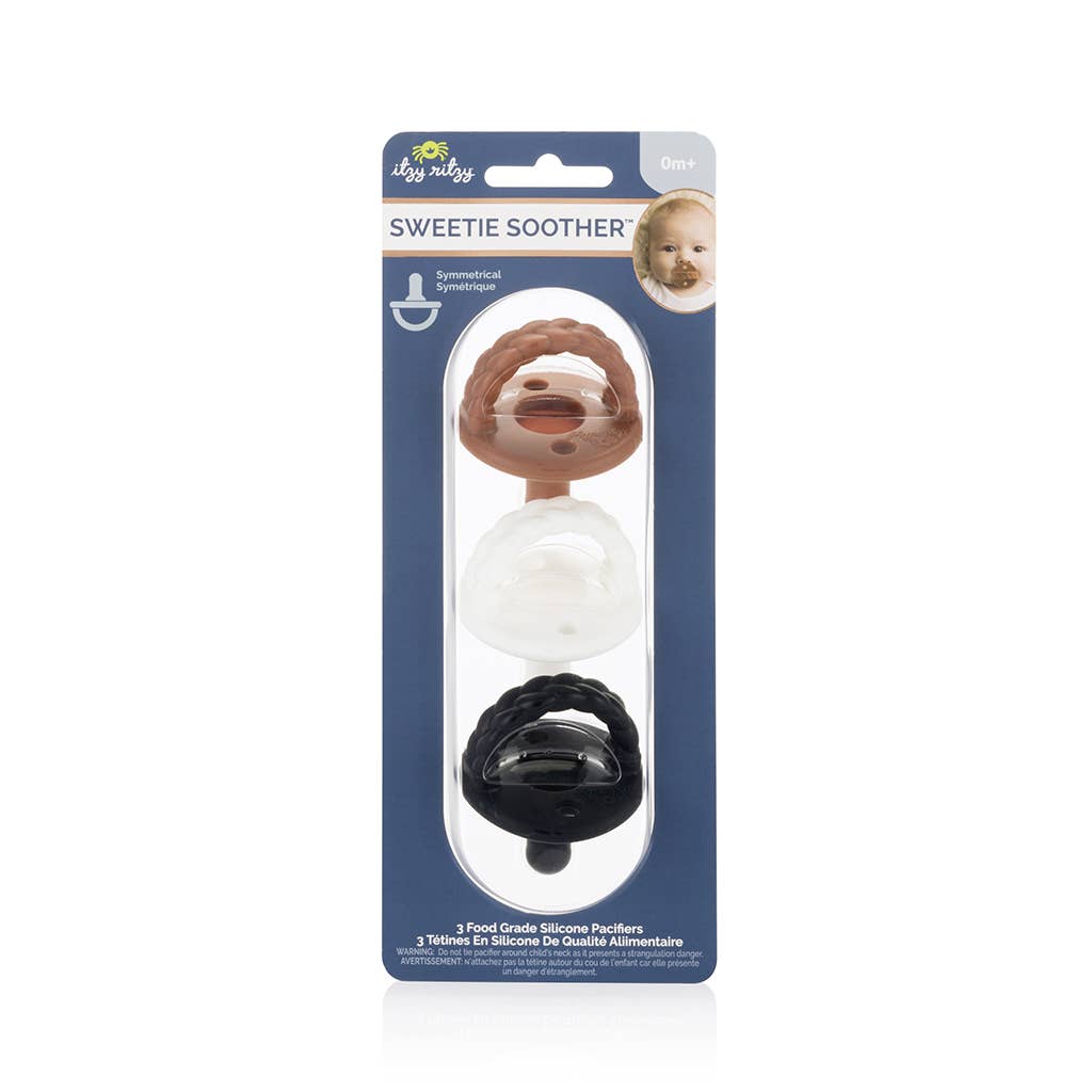 Itzy Ritzy - Sweetie Soother™ Silicone Pacifier Set of 3 Coffee & Cream