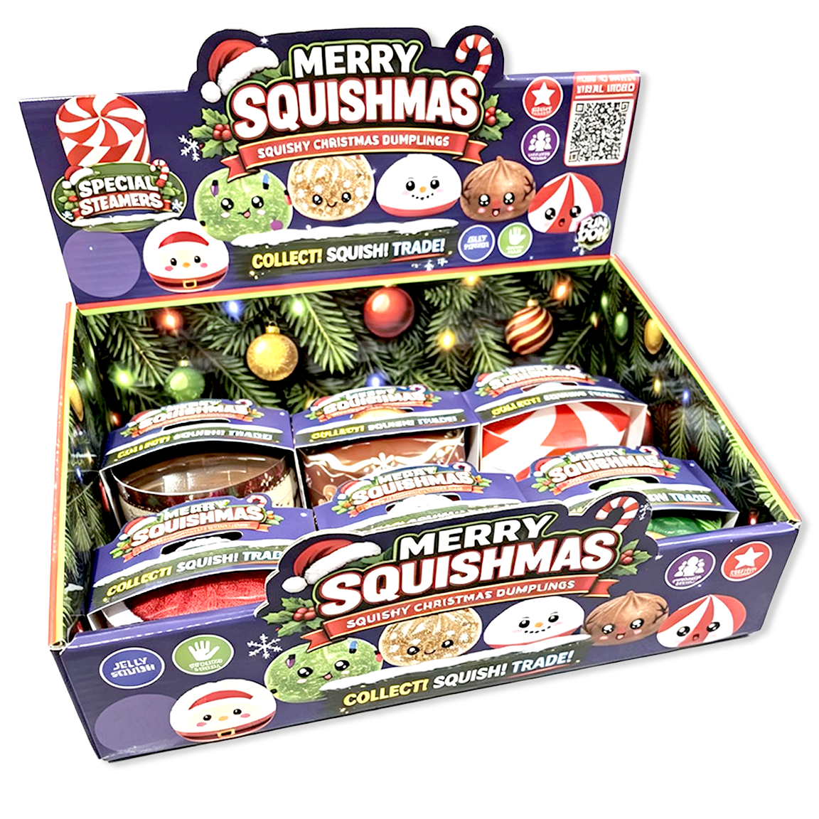 Novelty Brands - Fun Doh Christmas Dumpling Squishy Toy 12pc Holiday Display