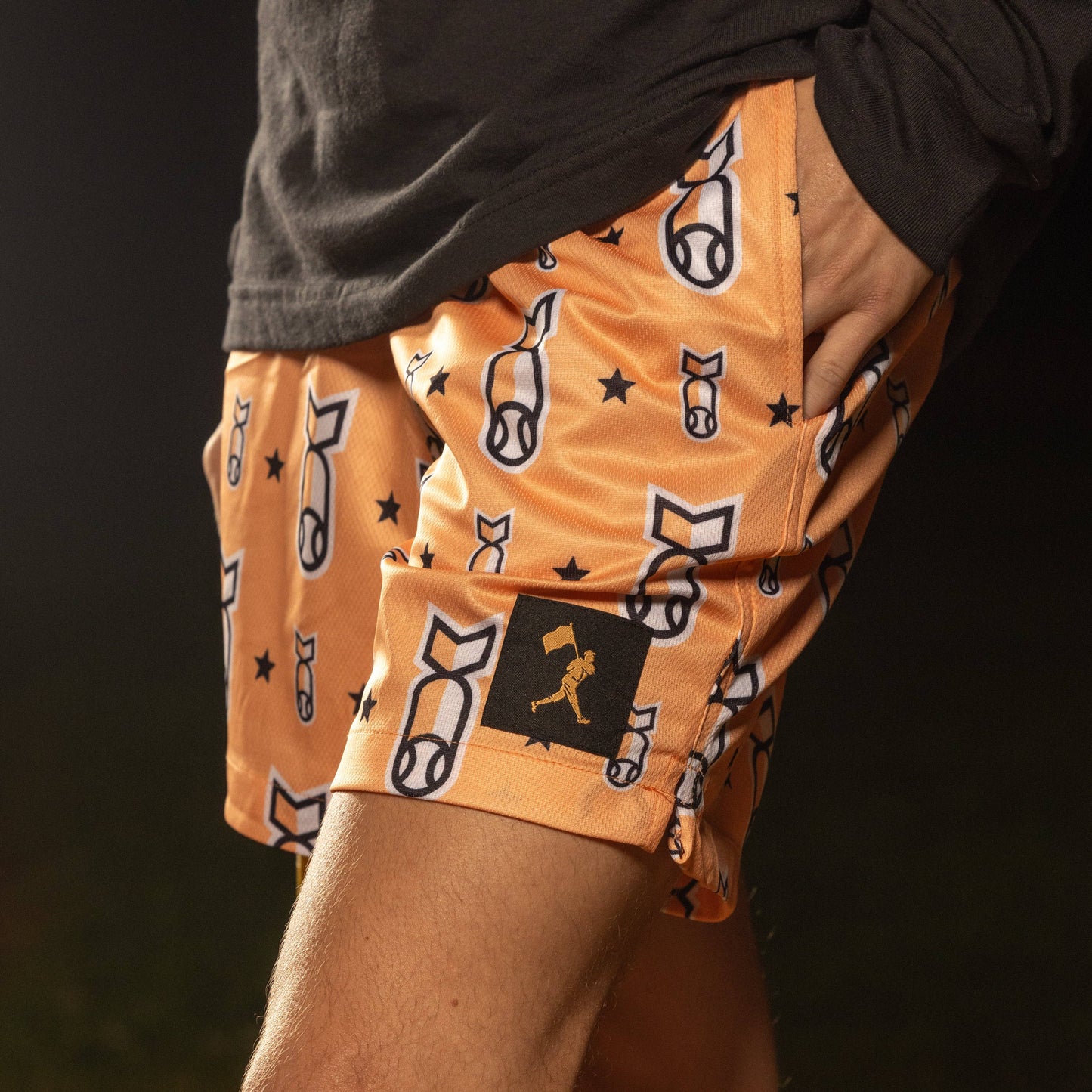 Baseballism - Stay Humble Drop Bombs Diamond Air Mesh Shorts - Youth