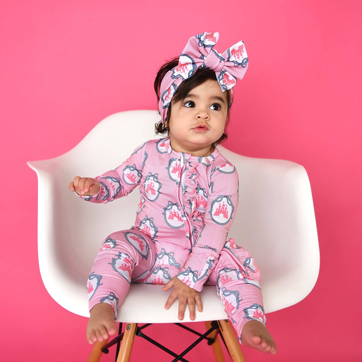Maeve Castles RUFFLE ZIP Bamboo One Piece Baby Outfit