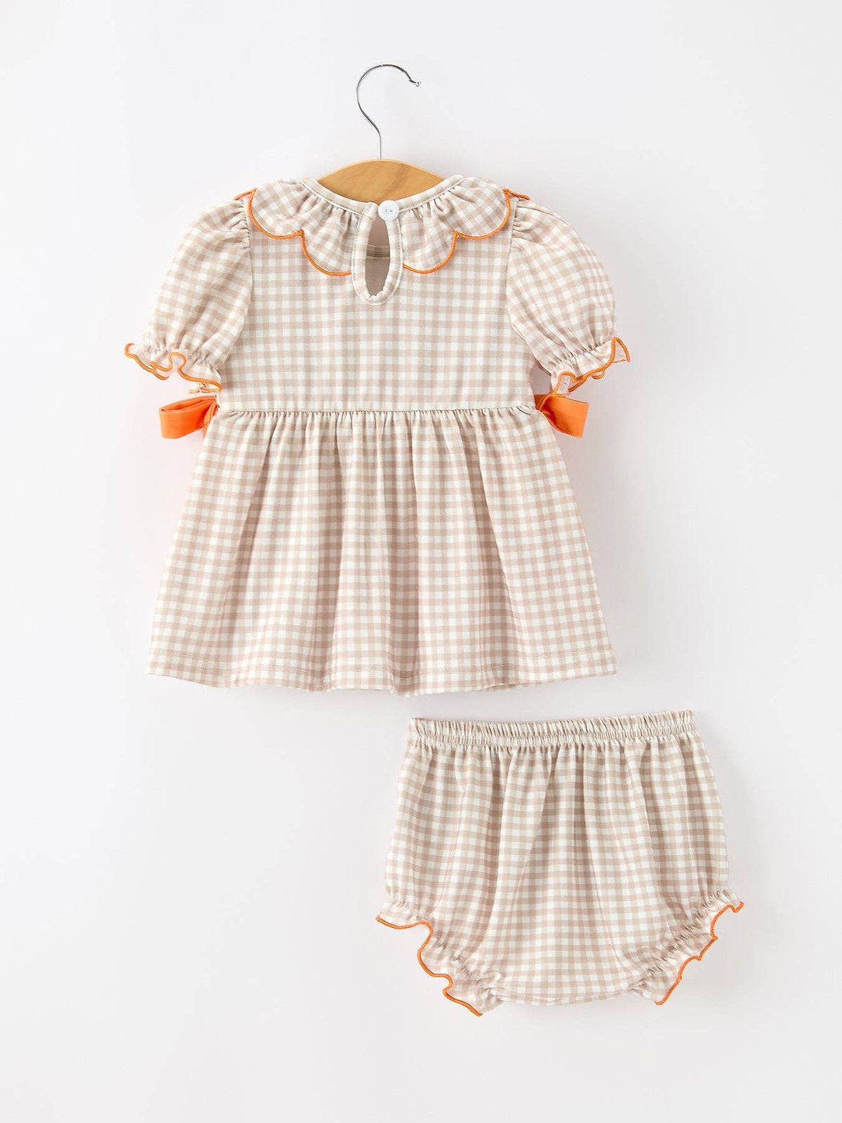 Thanksgiving Smocked Girls Dress Bloomer Set
