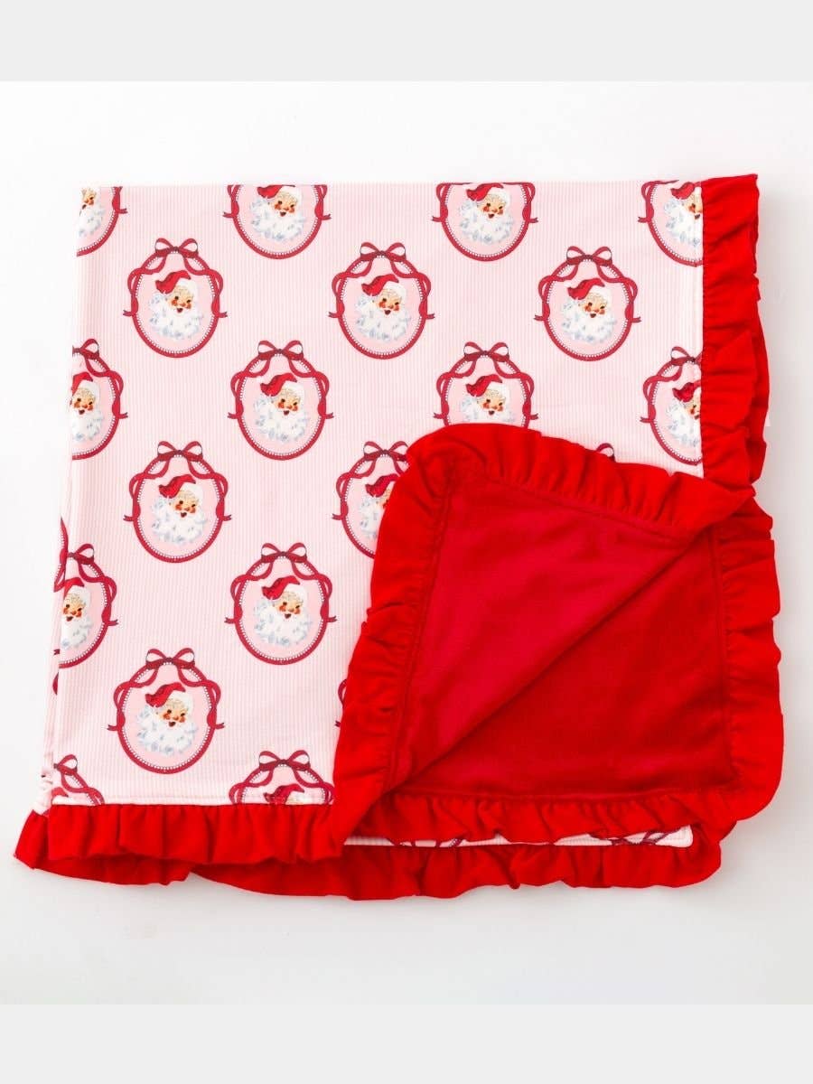 Vintage Santa Christmas Minky Baby Blanket