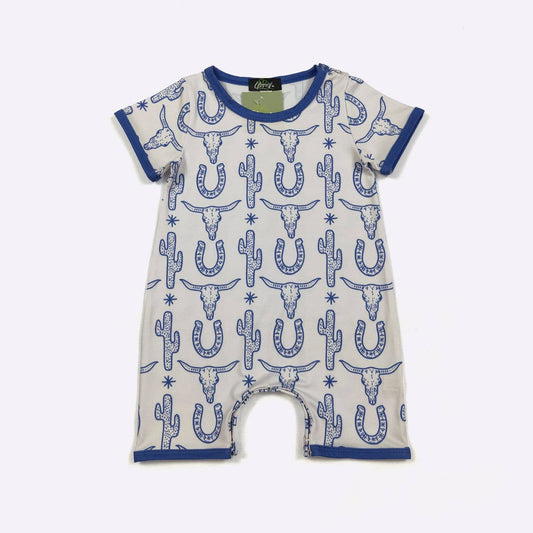 Steer Horns & Horseshoes Boy Romper