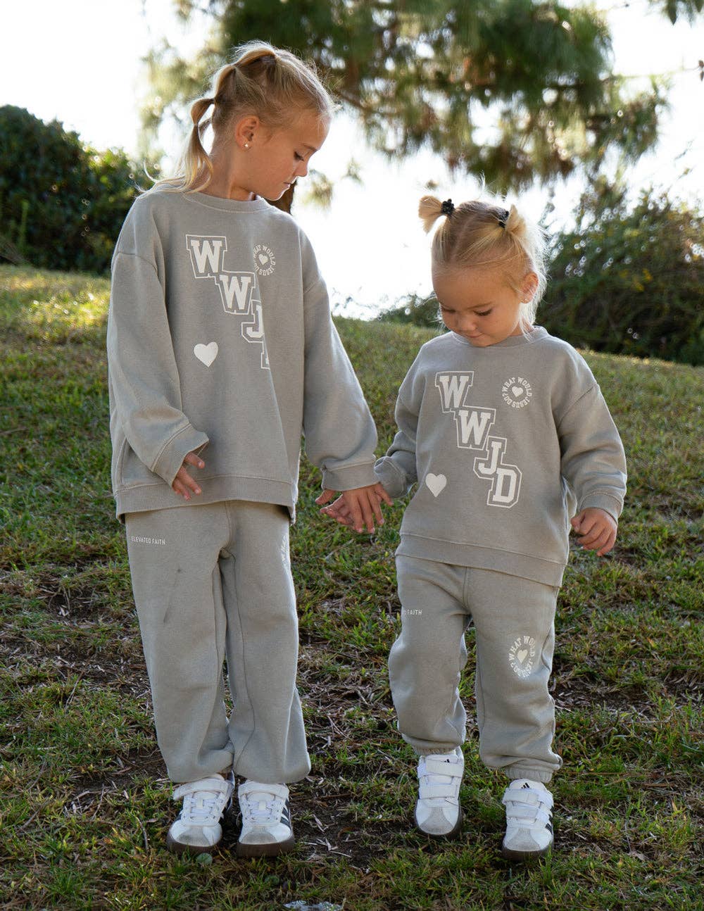 Elevated Faith - WWJD Varsity Kids Crewneck