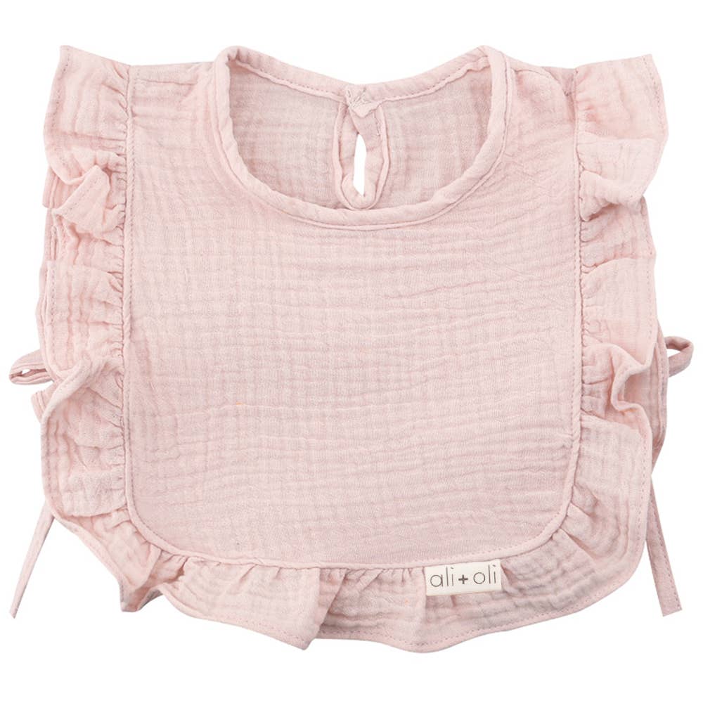 Ali+Oli - Muslin Cotton Ruffle Baby Bib (Pink)