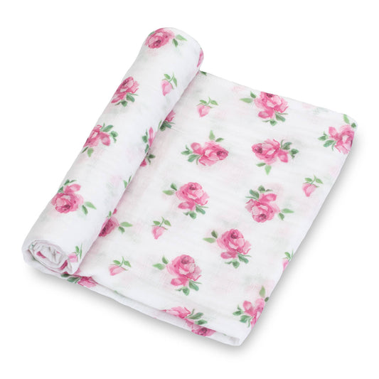 Rose Buds and Blooms Baby Muslin Swaddle Blanket