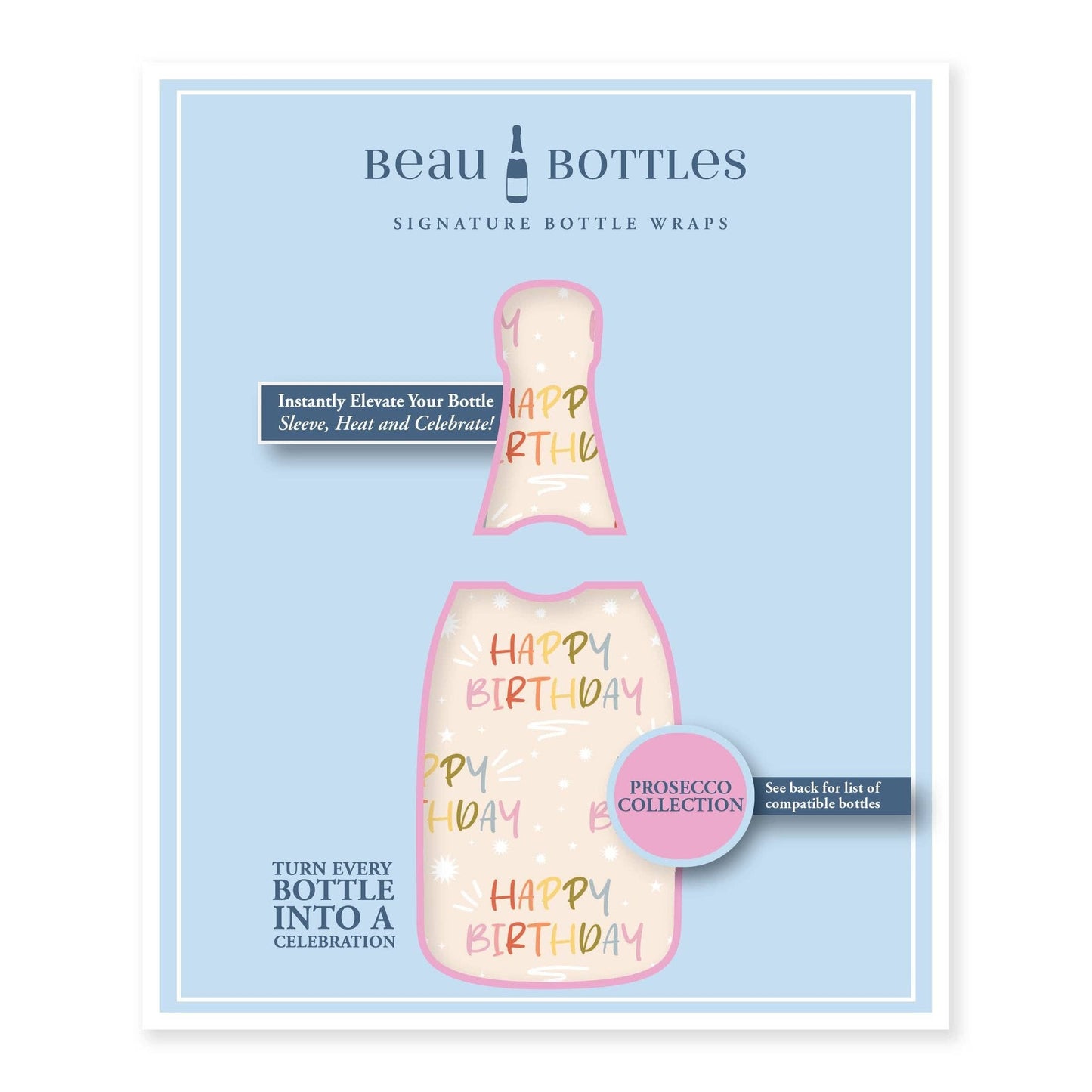 Beau Bottles - Beau Bottles Birthday in Pastel- Prosecco Collection