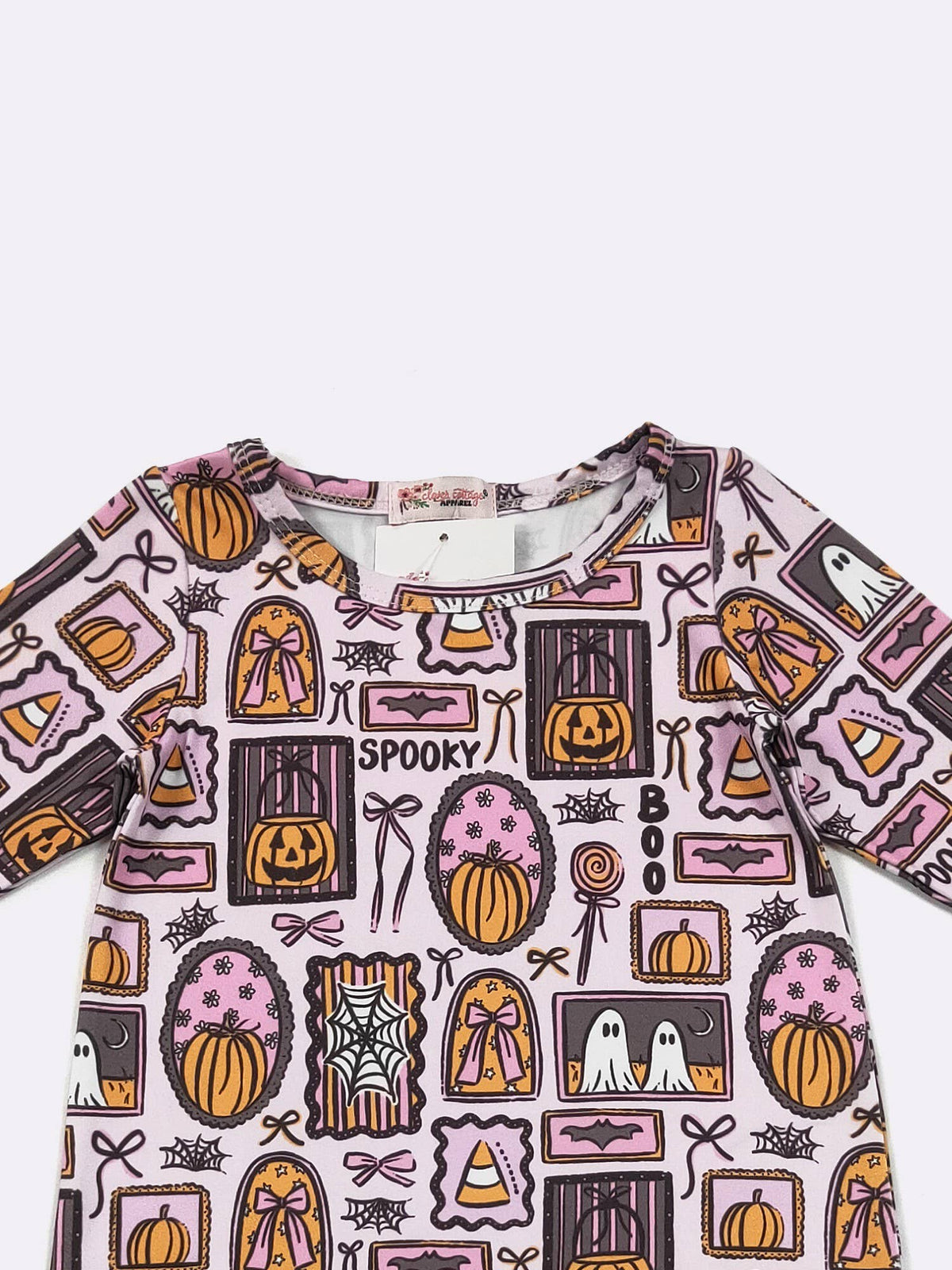 Clover Cottage - Pink Boo Frames Baby Romper
