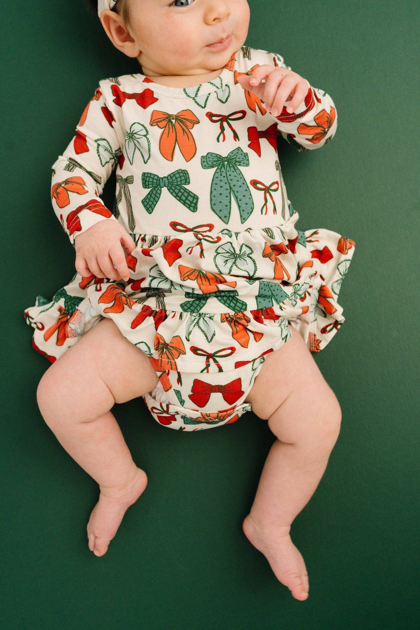 Little One Shop - Merry Bows Bodysuit Bamboo Dress
