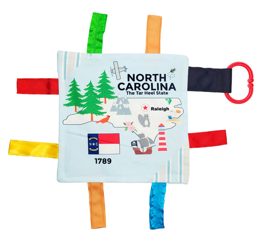 Baby Jack and Company - North Carolina Baby Learning Crinkle Tag Square 8"x 8" Toy