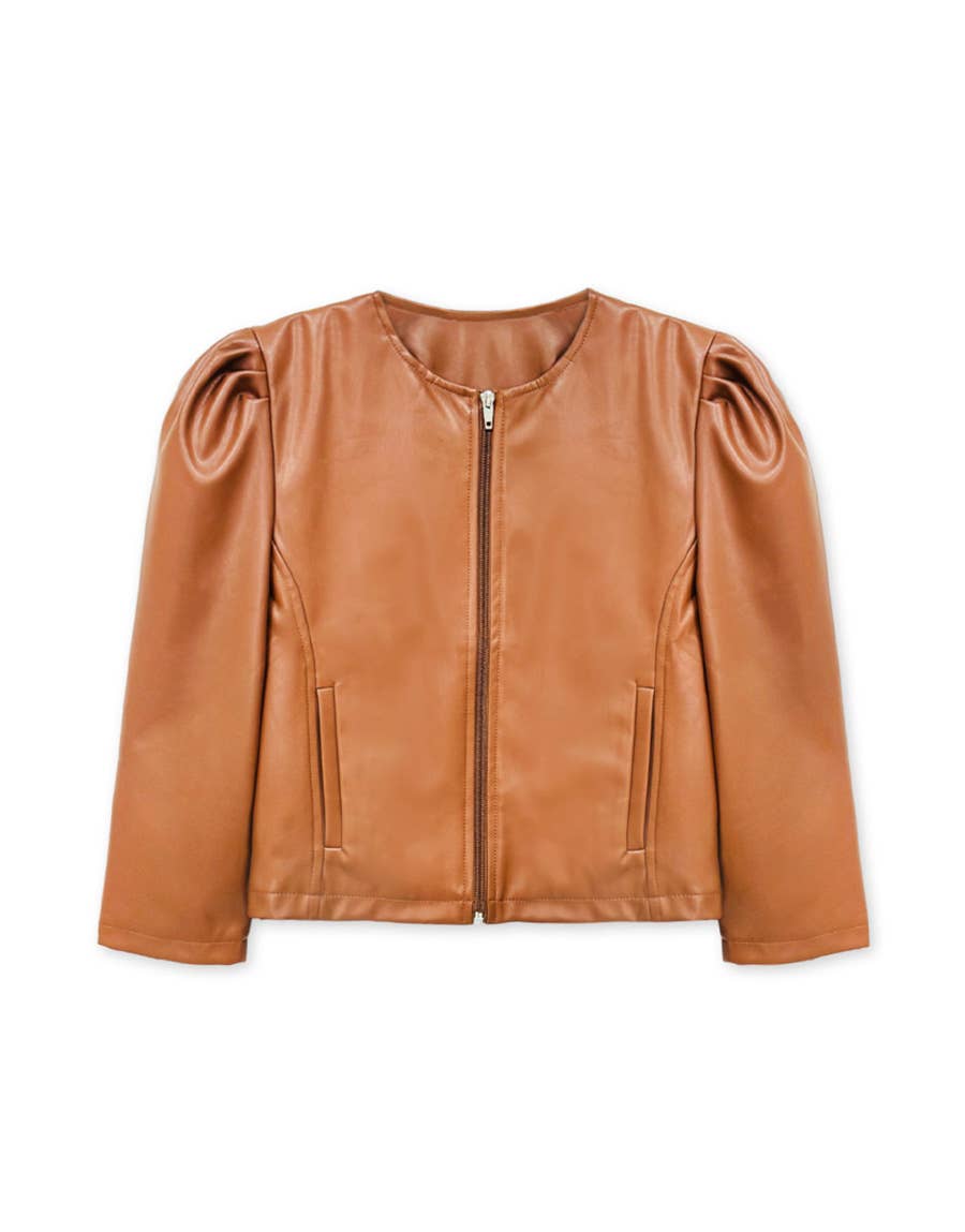 Girl's 3pc Pleather Jacket & Skirt Set