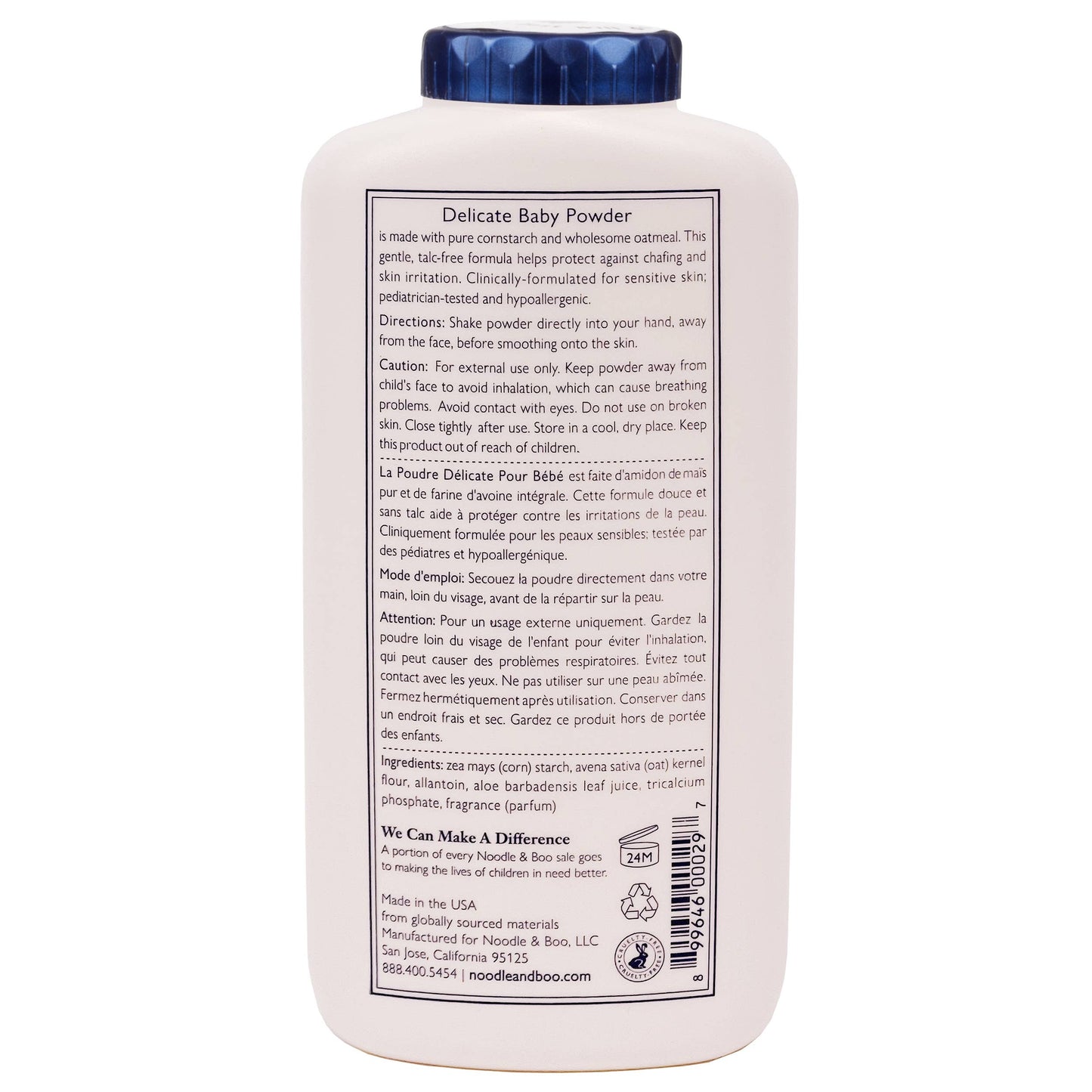 Noodle & Boo, Inc. - Delicate Baby Powder, Creme Douce, 8.8 oz