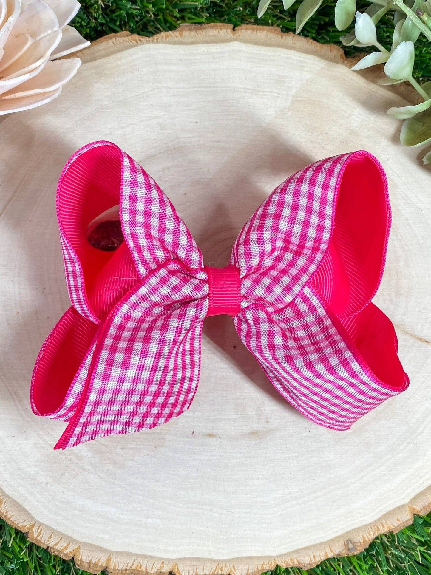 Gingham Classic Boutique Hair Bow | Clip