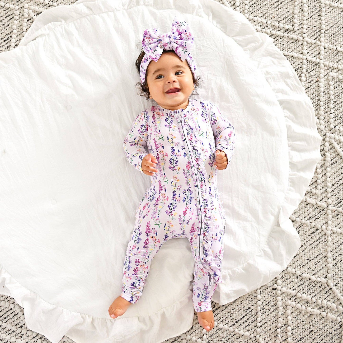 Avani RUFFLE ZIP Bamboo One Piece Floral Baby Clothing