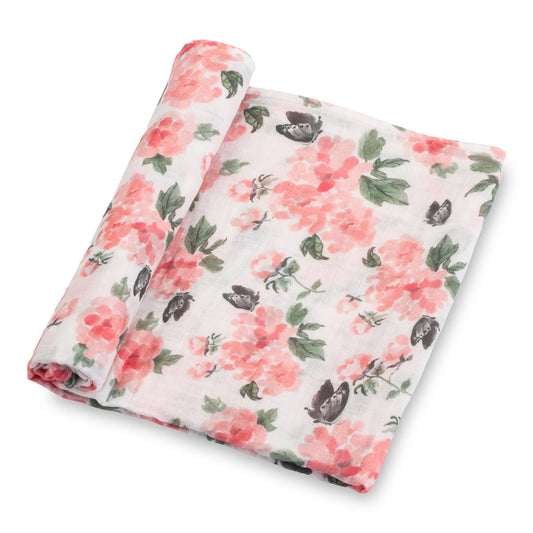 LollyBanks - Pretty in Peony Baby Swaddle Blanket