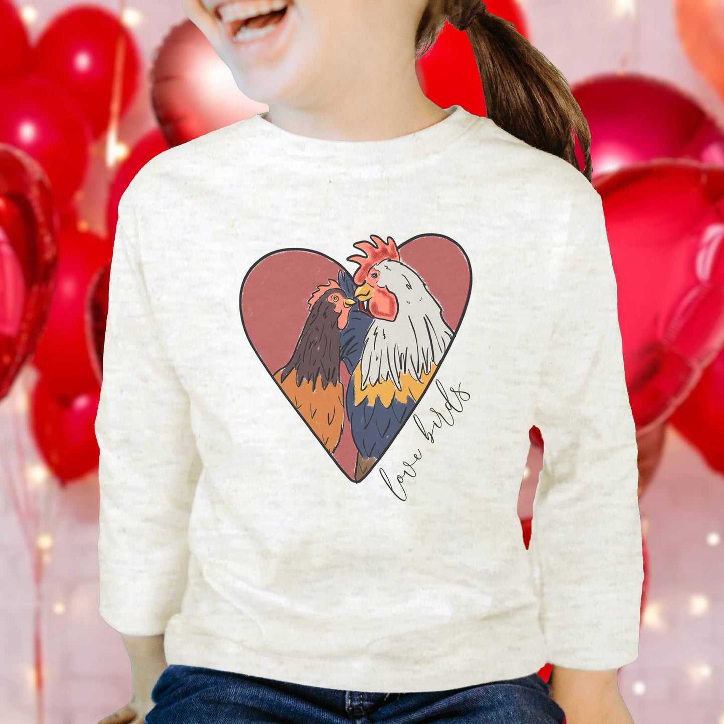 Valentine's Day Chicken Clothing Country Western Kids Shirt