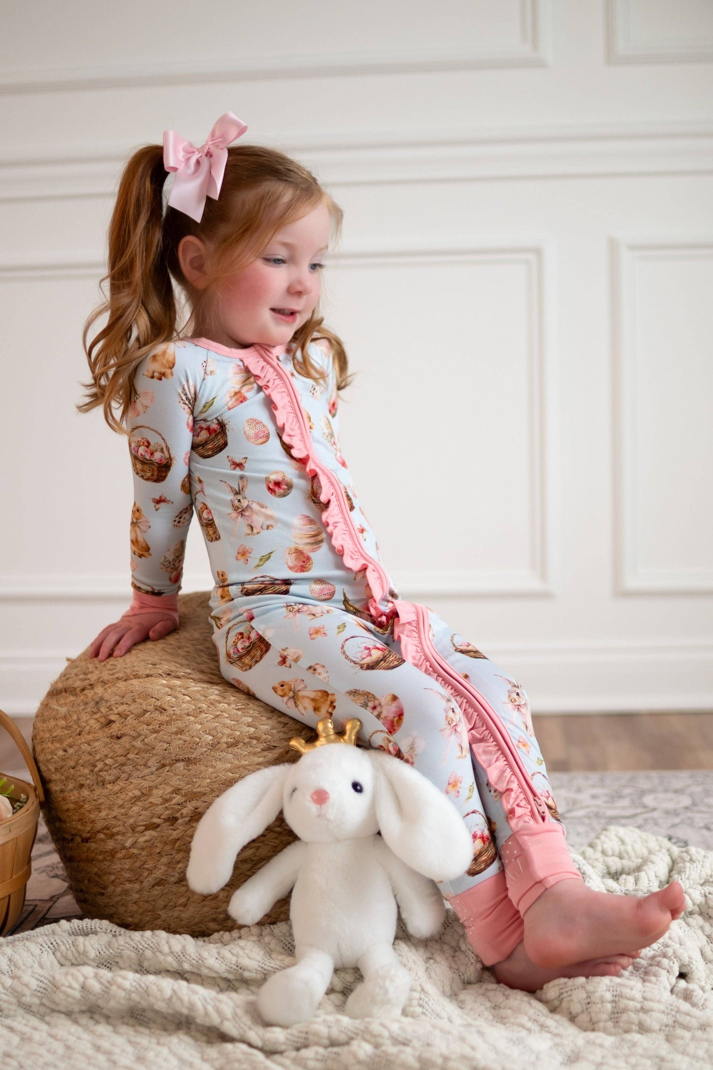 Bunnies & Blooms Convertible Ruffle Zippee